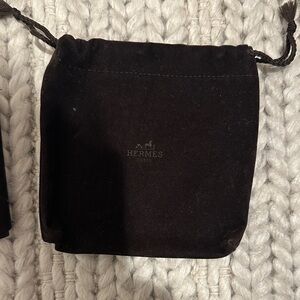 Hermes Brown Drawstring Bag. Jewelry